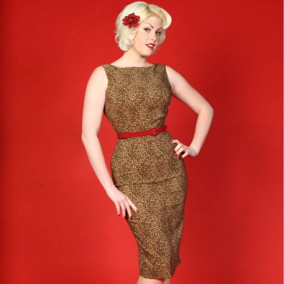 Tatyana Dresses & Skirts - Tatyana Leopard Pencil Pinup Dress